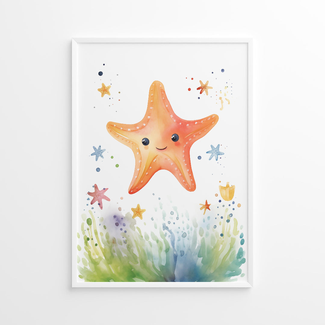 cute starfish nursery wall art