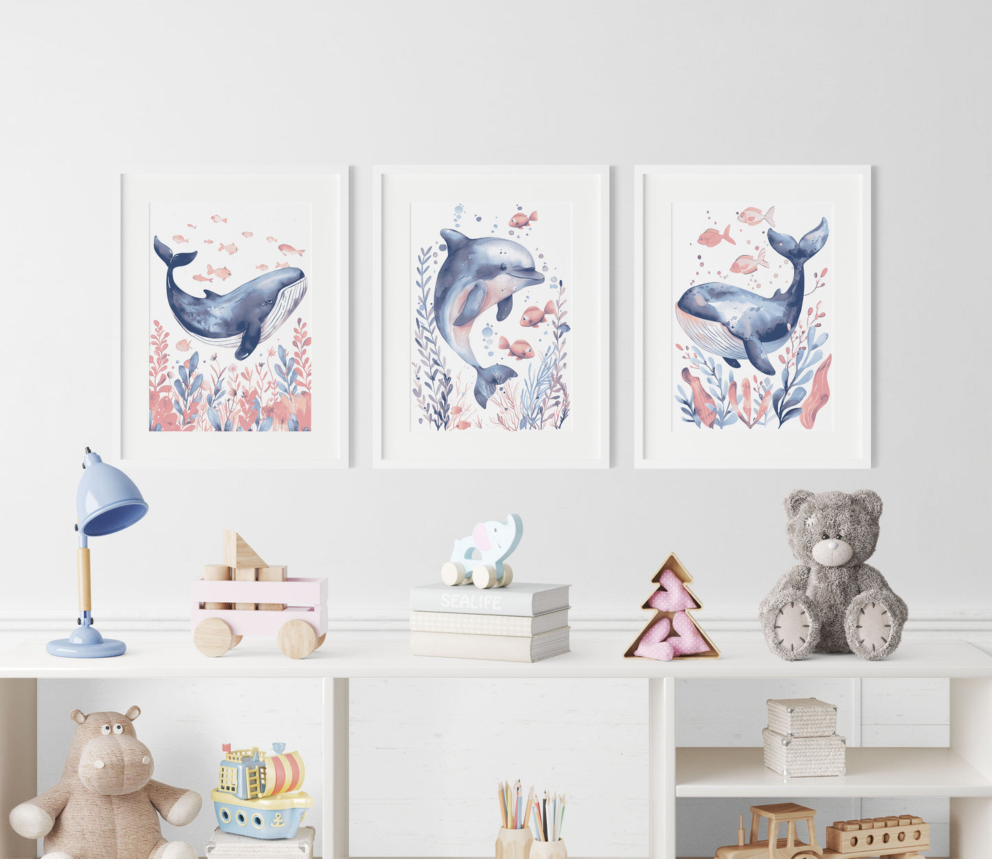 Nautical Nibbles Nursery Wall Art Set of 3 Prints