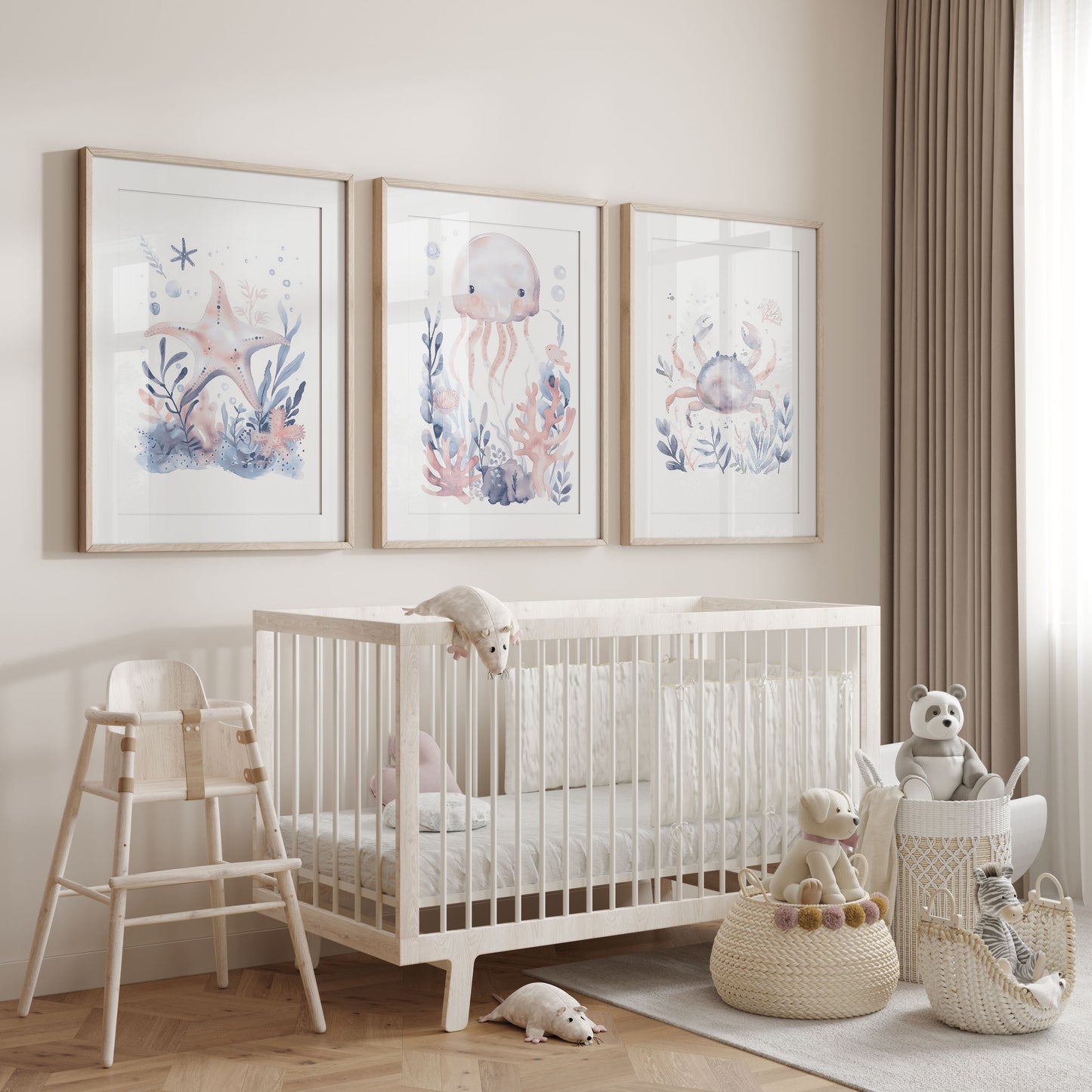 Blue Crab Nursery Wall Art Framed Print