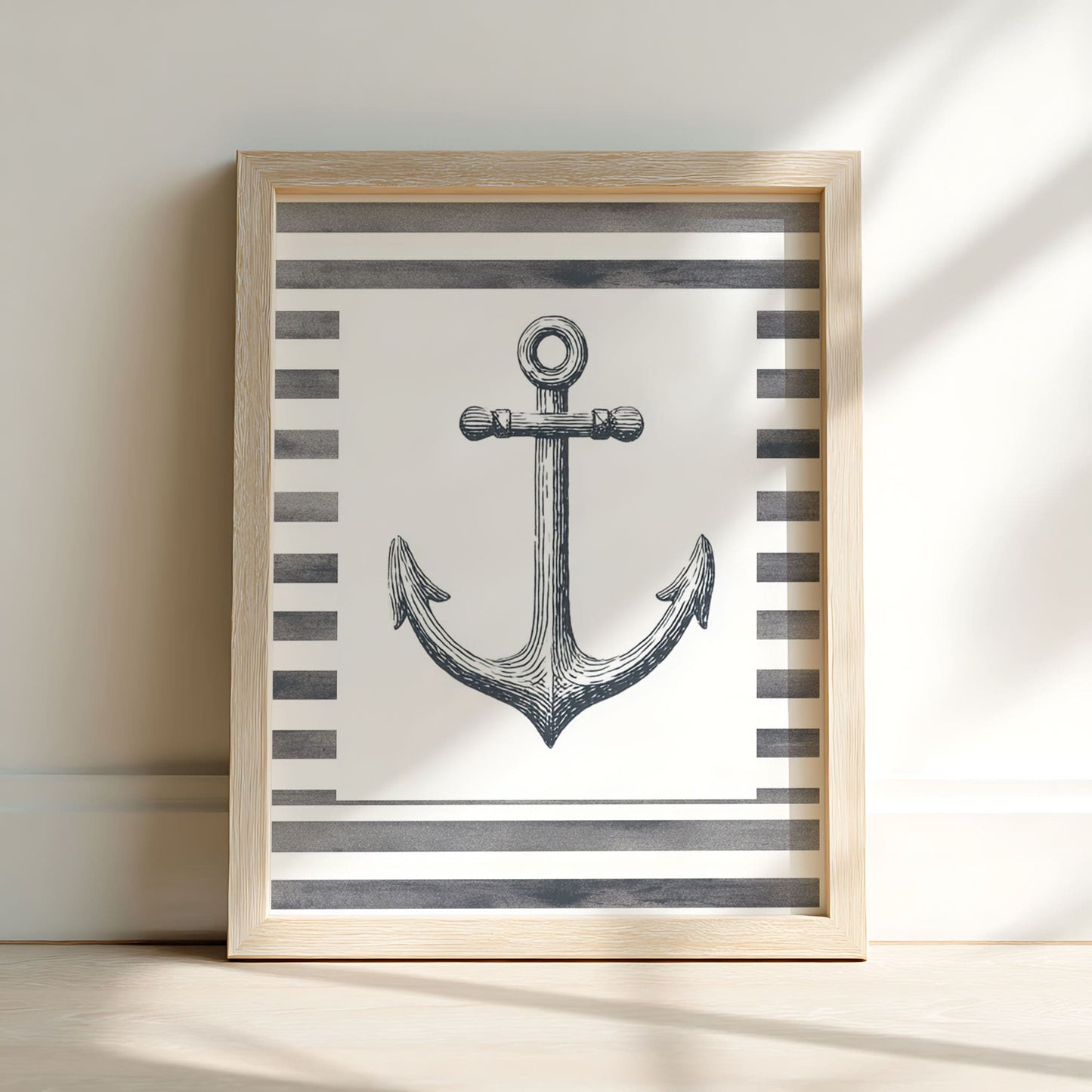 Vintage Watercolour Anchor Nursery Wall Art Print