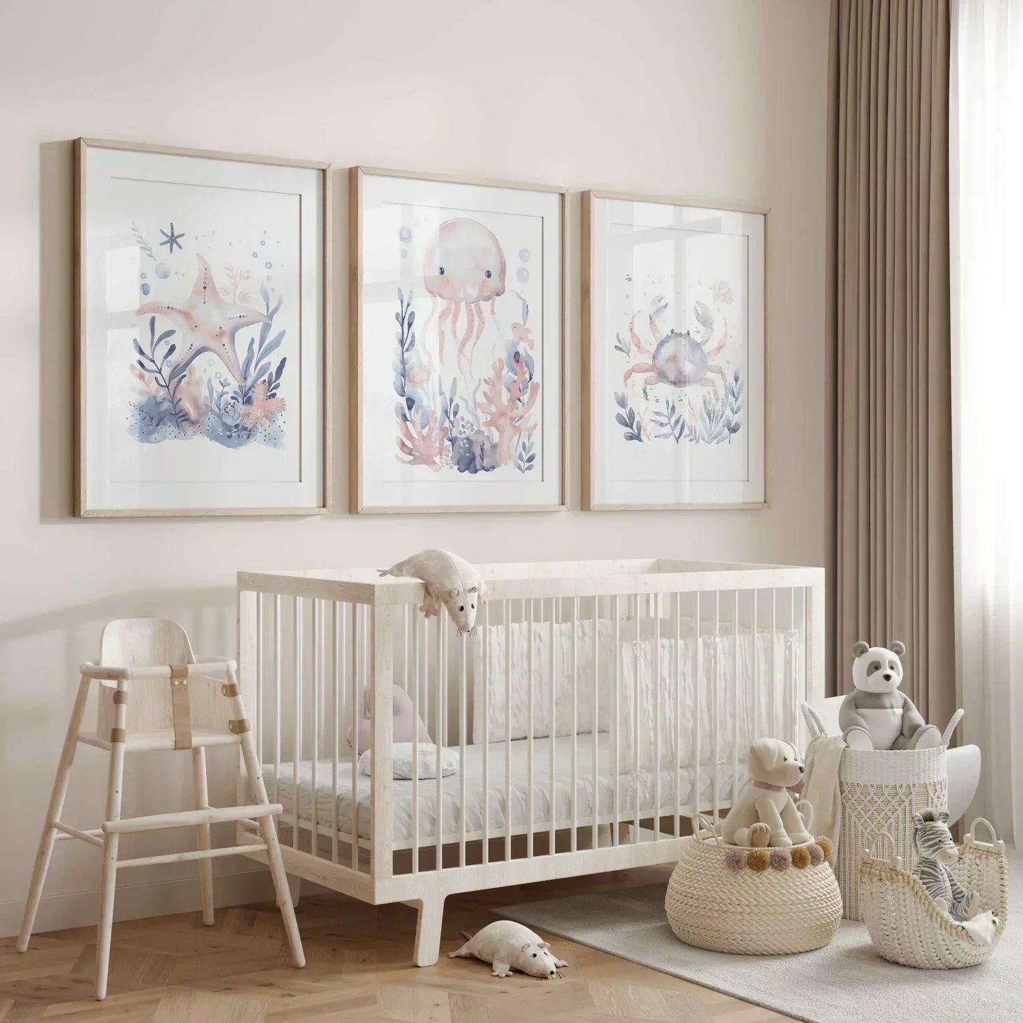 Blue Octopus Nursery Wall Art Print - Print