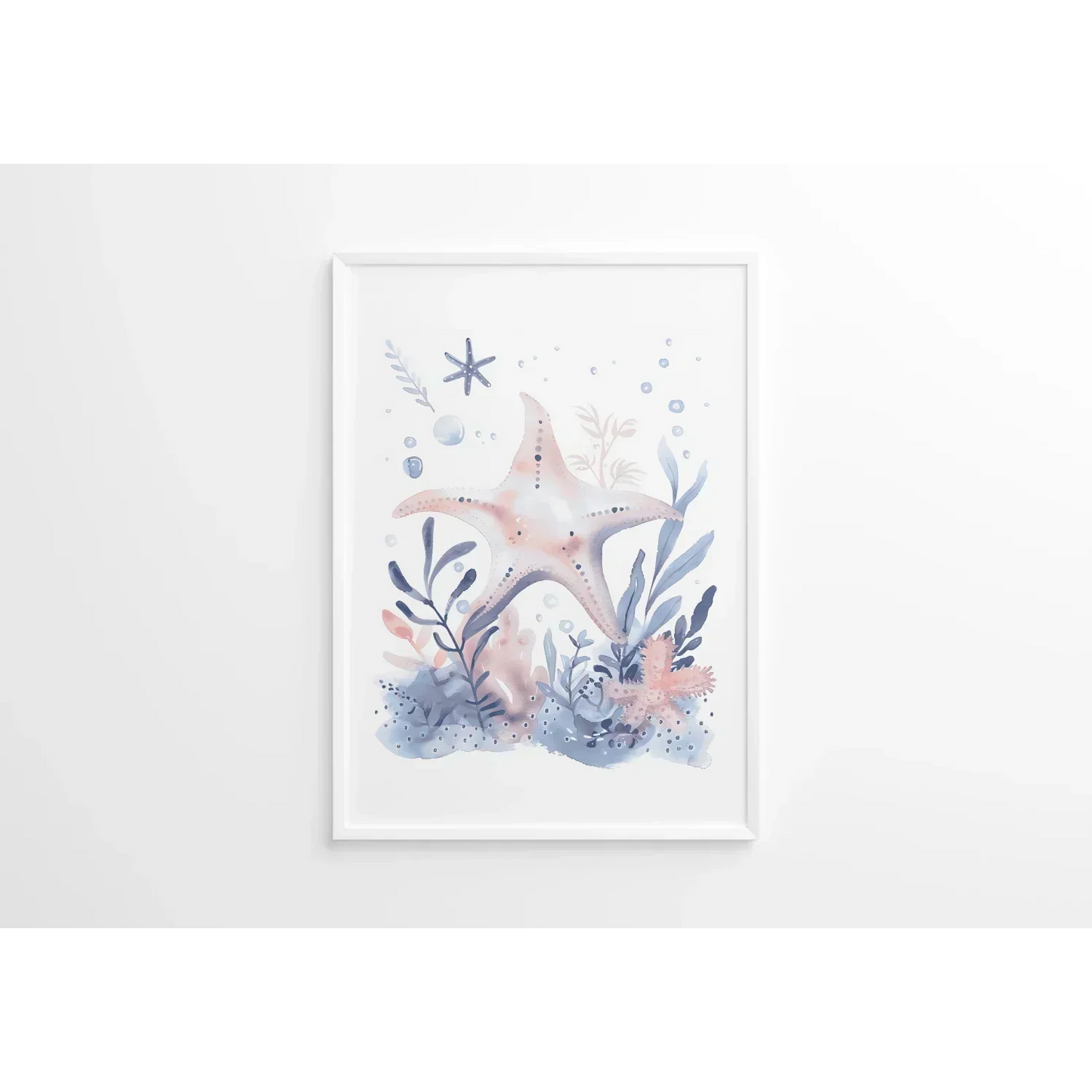 Blue Starfish Nursery Wall Art Print - Print