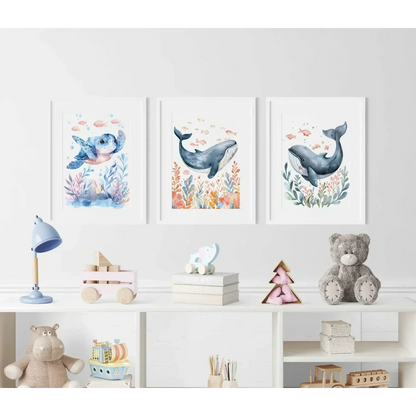 Blue Turtle Nursery Wall Art