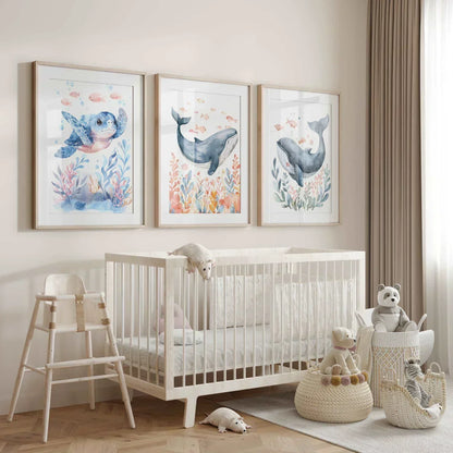 Blue Turtle Nursery Wall Art