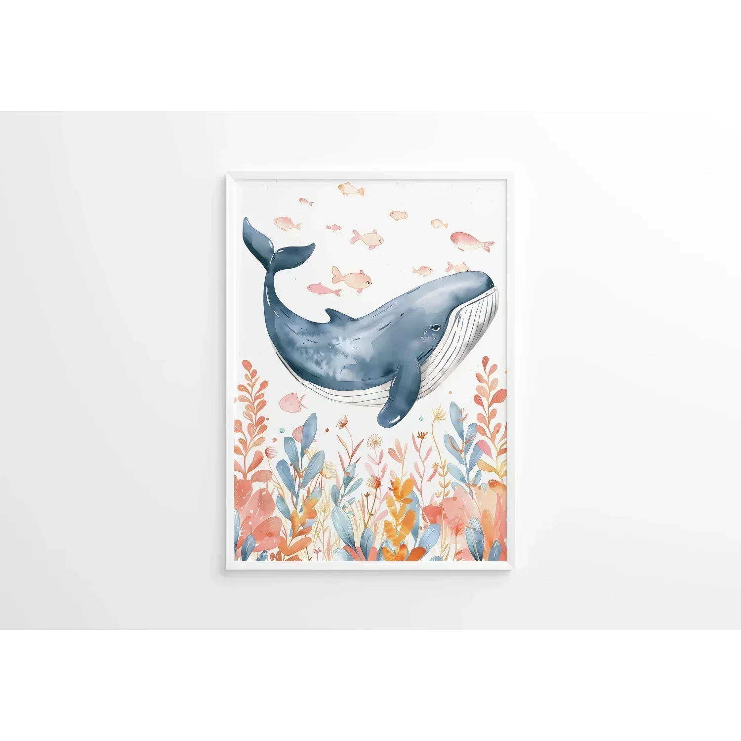 Blue Whale Nursery Wall Art - Print