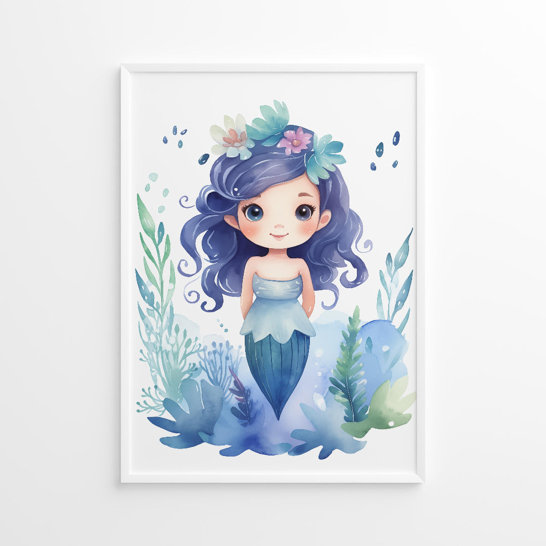 mermaid in blue dress