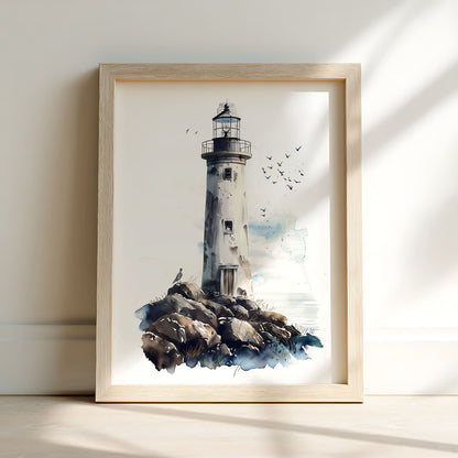 Vintage Coastal Nursery Wall Art Set of 6 Prints