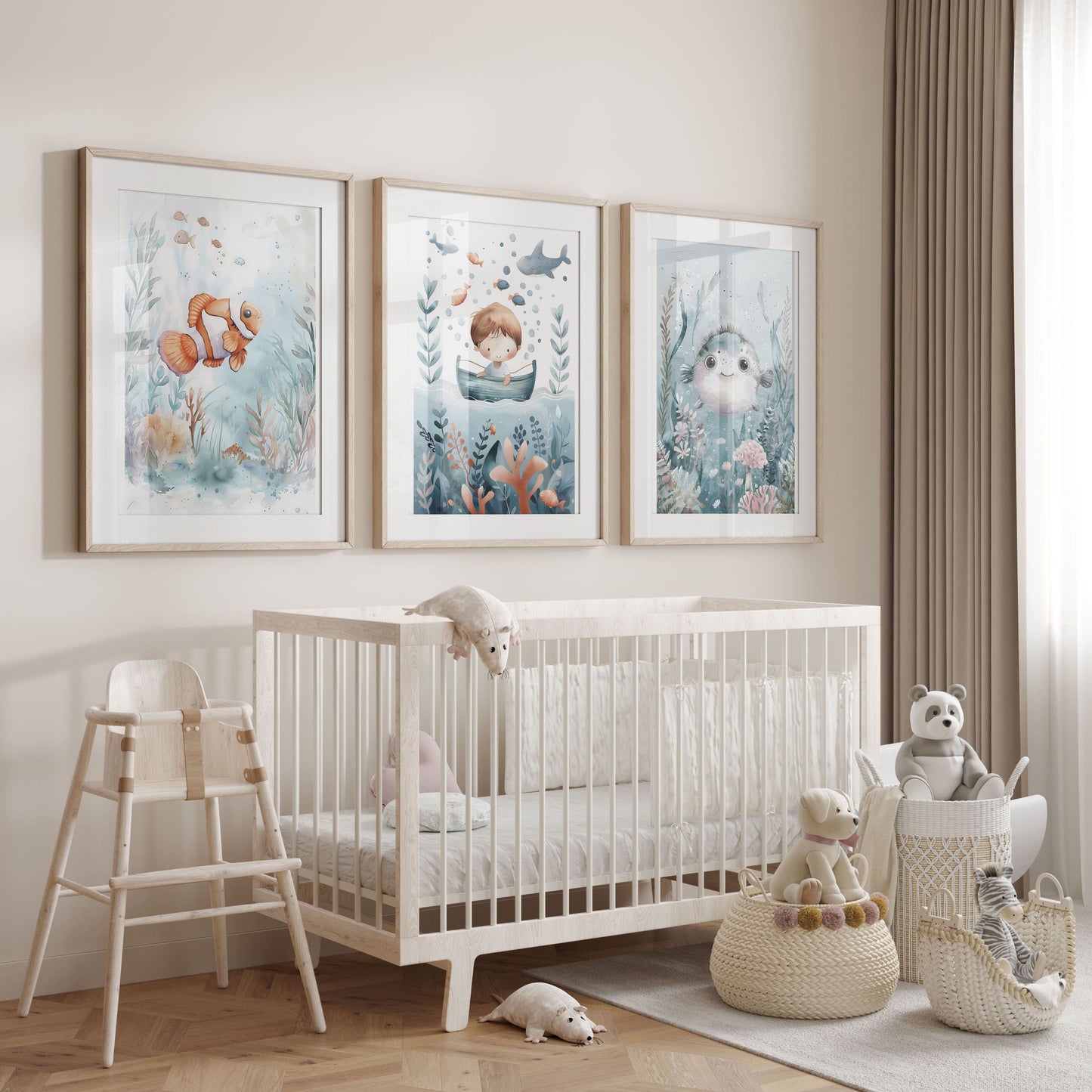 Little Sailor Nursery Wall Art Set of 3 of 3