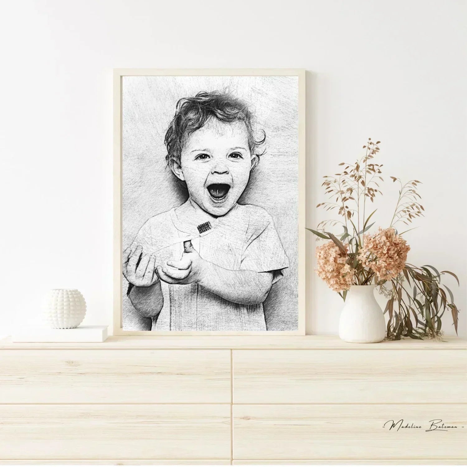 Custom Pencil Sketch from Photo - Print