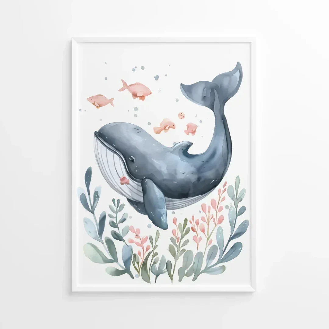 Splashy the Whale Nursery Wall Art - Print