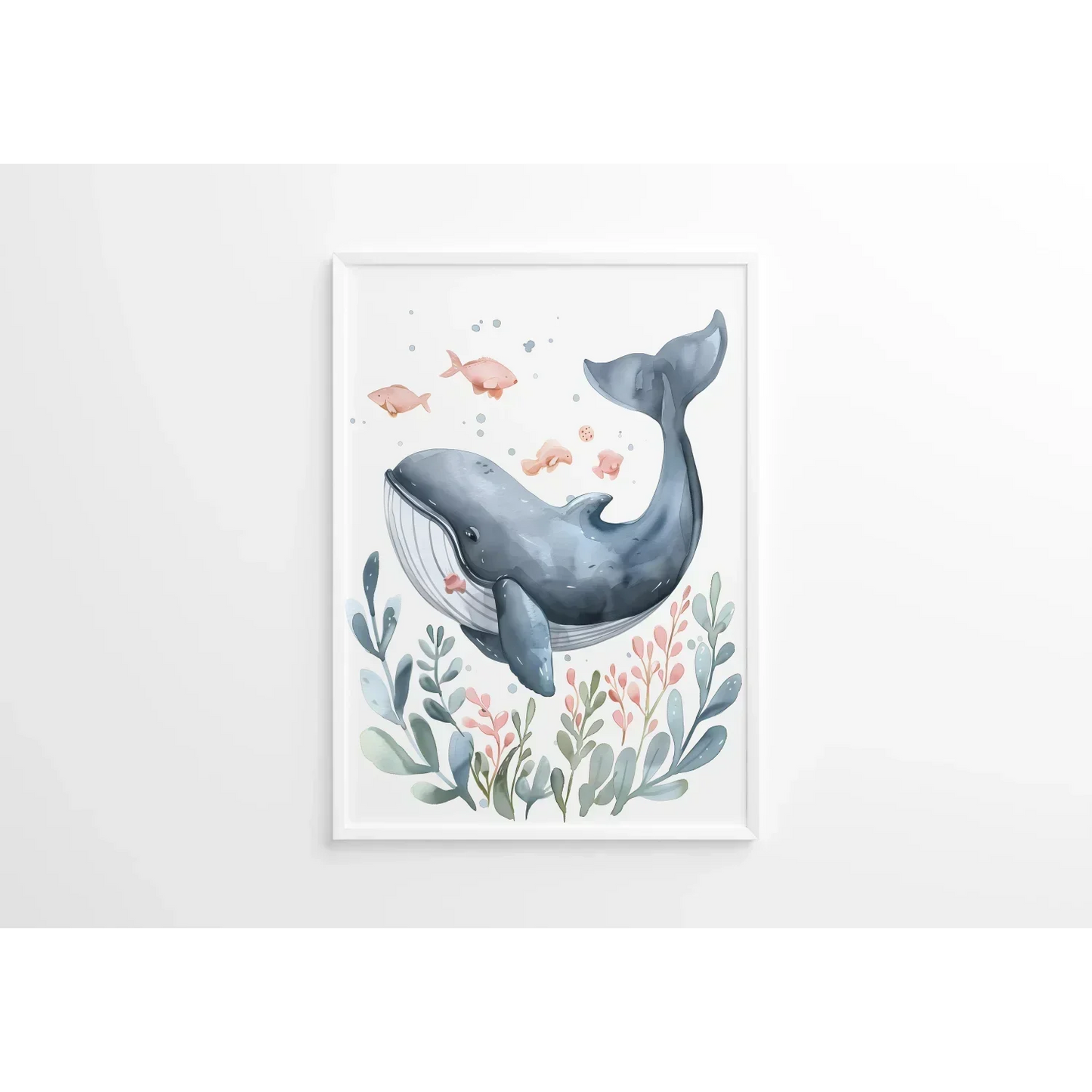 Splashy the Whale Nursery Wall Art Print - Print