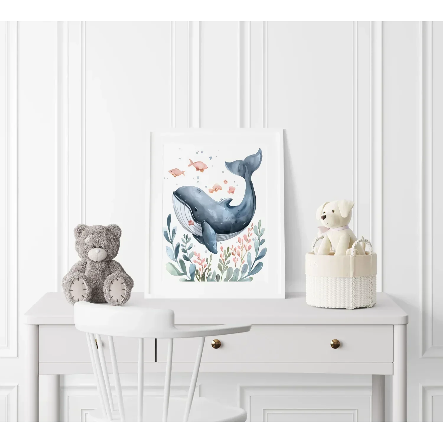 Splashy the Whale Nursery Wall Art Print - Print