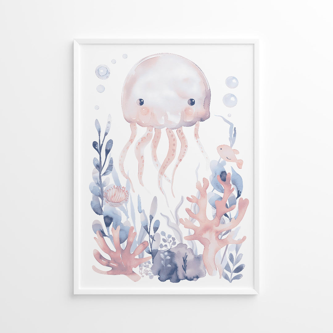 watercolor illustration of an octopus