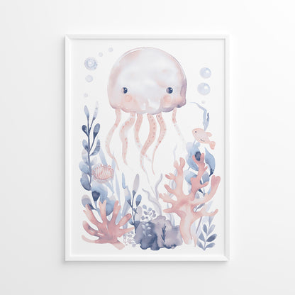 watercolor illustration of an octopus