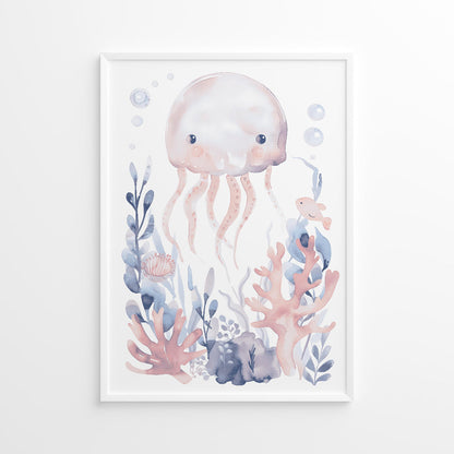watercolor illustration of an octopus